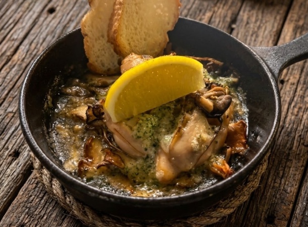 牡蠣とキノコアヒージョ